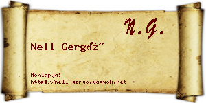 Nell Gergő névjegykártya